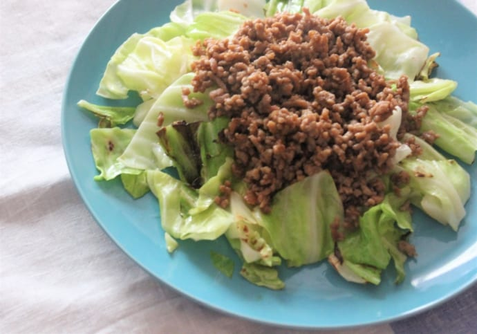 葉野菜の肉みそ炒め