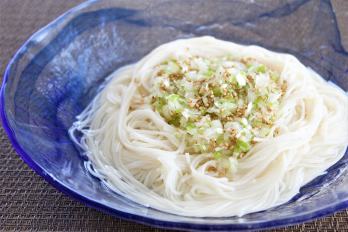 ねぎのぶっかけそうめんの画像